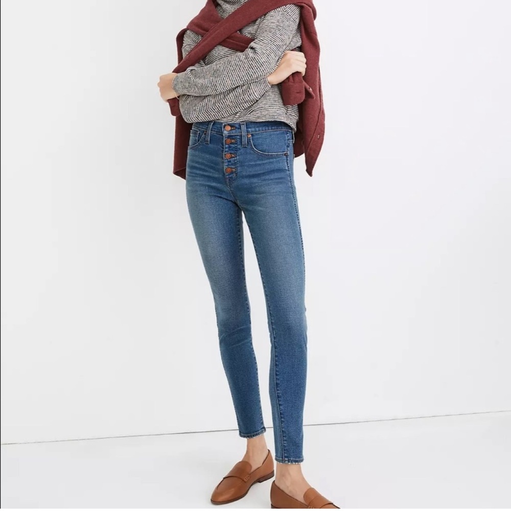 Madewell 10" High Rise Skinny Button Fly Denim Jeans Size 31p.   J1